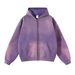 Men's Clothing Vintage Washed Fleece Hoodie – Oversized Streetwear Pullover With Dual-Zip Closure, 360g Cotton Blend, Acid Wash & Spray-Dye Colors_viptrois.com