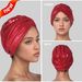Women's Embroidered Beaded Headscarf - Elegant Muslim Hijab With Ethnic Floral Patterns, Versatile For All Seasons Diamond Casual Hijab Hat_viptrois.com