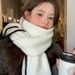 2024 New Small Fragrant White Scarf Women's Winter Atmosphere Korean Edition Thick Shawl Warm Woolen Neck for Men_viptrois.com