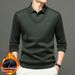Pure 2025 Winter Two-Piece Men's Fleece-Lined Thickened Warm Casual Base Shirt Sweater Wholesale_viptrois.com