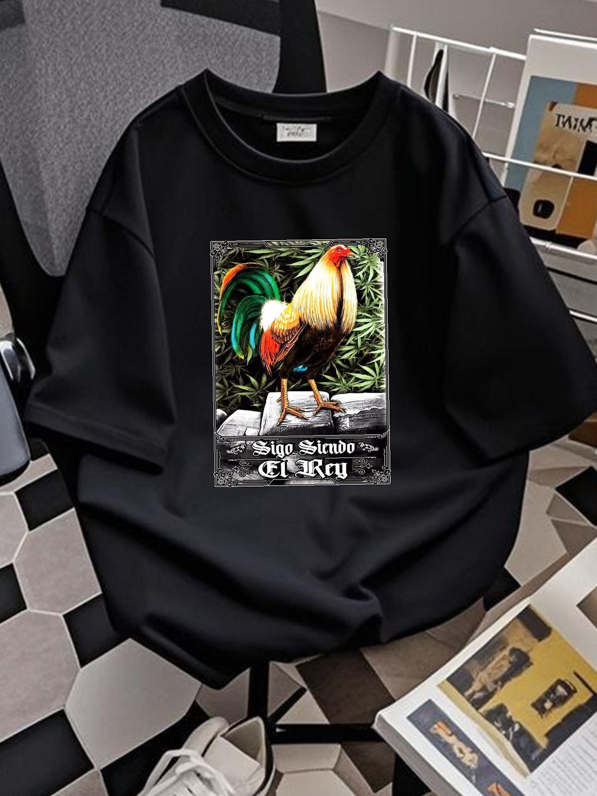 Sigo Siendo El Rey T-shirt Mexico Rooster Fighting Gallos Men's Tee New Stylish Soft Casual Breathable Fashion Versatile Unisex Slightly_viptrois.com