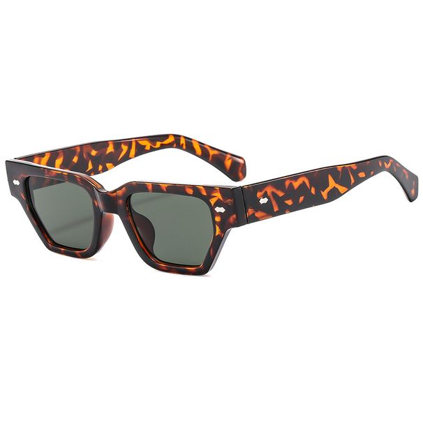 Men's Sunglasses New Fashion Retro Square Small Frame Sunglasses Ins Personality Rivet Decoration Bare Face Street Shooting Sunscreen Sunglasses_viptrois.com