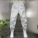 Men's Loose-Fit Casual Pants – Breathable Polyester Workwear With Adjustable Cuffs (Black/Gray, M-3XL)_viptrois.com