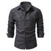 Men's Clothing Men's Clothing Men's New Double Pocket Denim Long Sleeved Shirt Men's Casual Work Shirt_viptrois.com