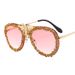 European And American Personality Bee Net Red Sunglasses Inlaid With Diamonds Retro Metal Fashion Large Frame Sunglasses Female Ins Trend Cross Border_viptrois.com