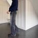 Men's Clothing New Style Flat Replacement Flared Jeans High Street Distressed Cleanfit Casual Trousers_viptrois.com