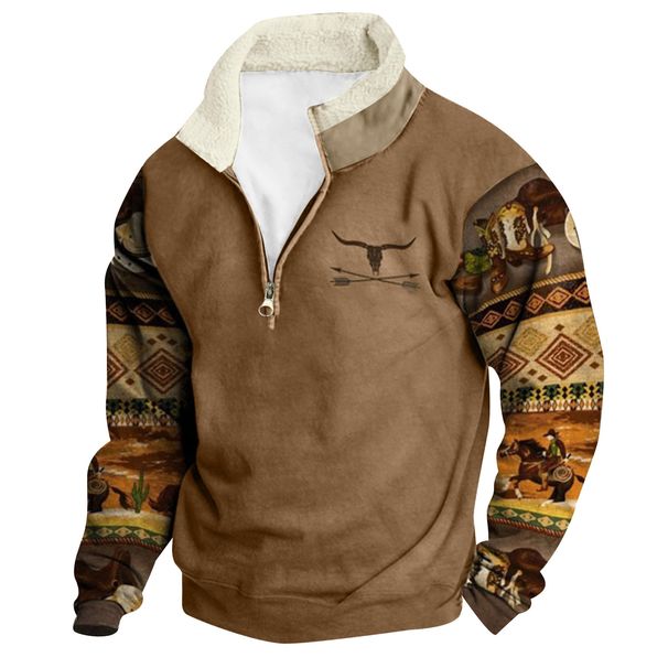 Suitable For All Seasons Spring And Autumn New D203 Men's Long Sleeve Pocketless Button Cardigan Printed Casual Fashion Trend_viptrois.com