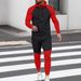 Men's Clothing Autumn And Winter Men's Casual Sports Suits Fashionable Color Matching Hooded Zipper Jacket And Trousers Suit_viptrois.com