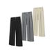 "Men's High-Waisted Pleated Dress Pants - Blend Wide-Leg Trousers With A-Line Cut & Breathable Drape (Office To Casual Wear)"_viptrois.com