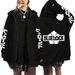 BLUE Peripheral One Piece Dormitory Daily Sweatshirt Printed Hoodie With Zipper Pocket Original_viptrois.com