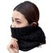 Multi functional knitted plush warm for women, autumn and winter outdoor cycling cold proof hat, scarf integrated_viptrois.com