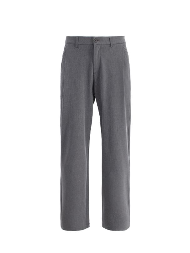 Men's Clothing Three Needle Trousers Black Autumn And Winter Drape Straight Casual Trousers Loose Trousers Wide Leg Suit Trousers_viptrois.com
