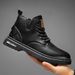 Autumn Casual Short British Style High-top Lace-up Leather Martin Boots Sports Men's Shoes_viptrois.com