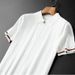 Men's Clothing Lapel Short Sleeved Polo Shirt Men's Trendy Brand Summer All Match Knitted Half Zip Top_viptrois.com