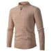 Men's Chunky Cable Knit Sweater - Zip-Up Mock Neck Design For Winter (Grey/Black/Navy/Green/Khaki, M-3XL)_viptrois.com