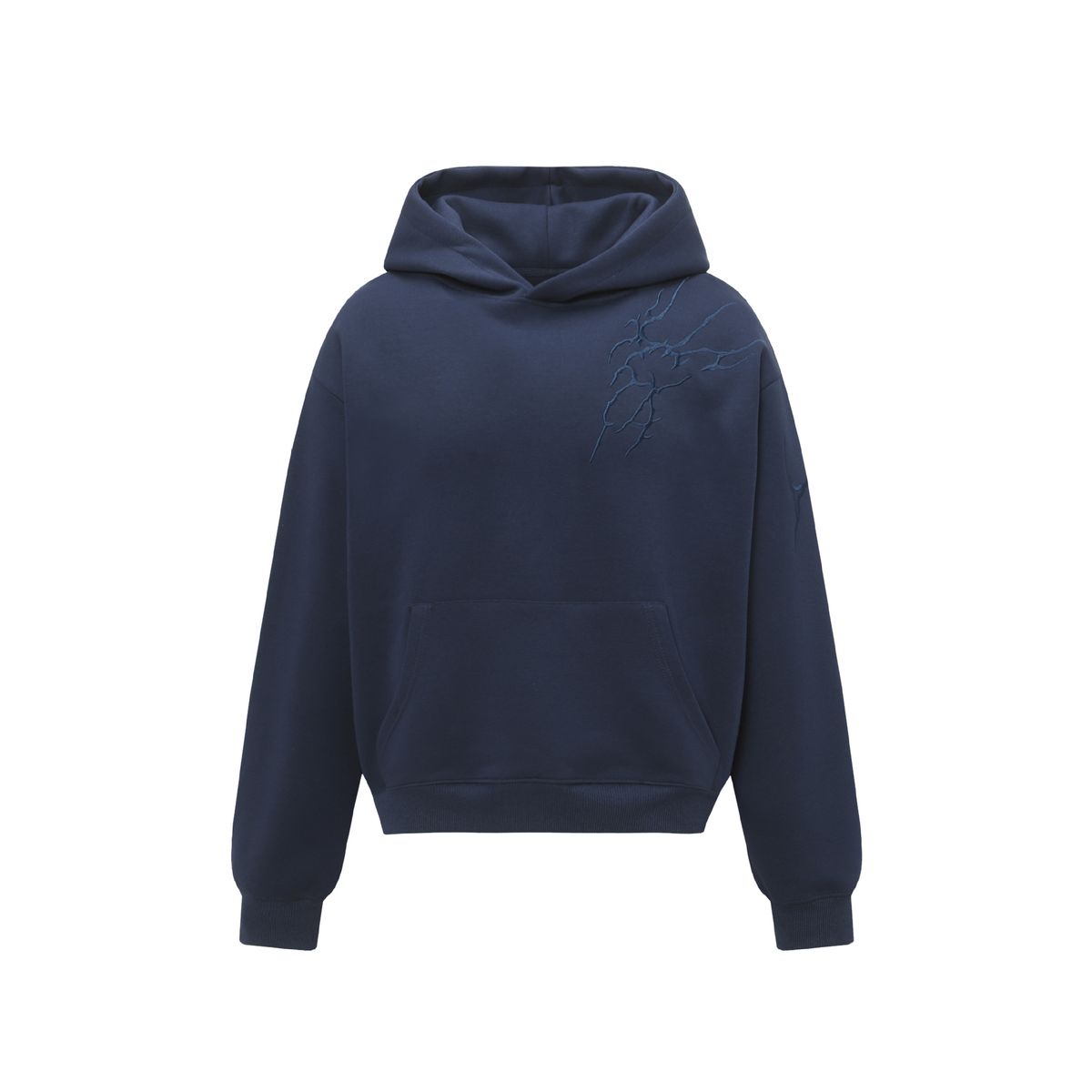 Unisex Autumn Embroidered Hoodie -Inspired Streetwear With Cotton Lining, Loose Fit, Geometric Print (Black, Gray, Navy)_viptrois.com