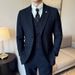 Men's Clothing Striped Two Button Suits Business Casual Three Piece Suits_viptrois.com