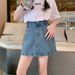 2024 New Style Children's Pants Girls Denim Shorts Summer Big Children's Stylish Thin Pants Skirt Korean Version Girls Outer Wear Skirt Pants_viptrois.com