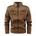 Men's Vintage Washed Leather Jacket – European-Sized Distressed Biker Style (Brown/Black/Denim, M-4XL)_viptrois.com