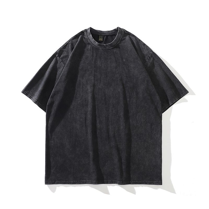Men's Clothing High Street Fashion Short Sleeved T Shirt Retro Band Direct Spray Printing Washed Heavy Cotton Vintage T Shirt_viptrois.com
