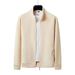 Men's Clothing Fleece Zip-Up Jacket Winter Warm Windproof Casual Outerwear For Middle-Aged Men – Lightweight & Stylish (Green, White, Brown, Beige)_viptrois.com