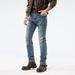 Loom European And American Trendy Brand Motorcycle Jeans For Men, Unique Patchwork, High-End Fashion, Slim Fit, Skinny Long_viptrois.com
