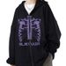 Y2K Skeleton Hoodie 90s Pattern Print Zip-Up Top Girl Sweatshirt_viptrois.com