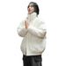 Large Size Stand-up Collar Cotton-padded Clothes For Men And Women, Down Cotton-padded Jackets, Loose And Thickened Cotton-padded Clothes_viptrois.com