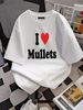 I Love Mullets Shirt , I Heart Mullets T-shirt Mullets Lovers Tee All Sizes Slightly Summer Top For Everyday Wear Unisex Fashion Stylish Casual_viptrois.com