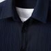 Men's Clothing Jacquard Men's Striped Short Sleeved Shirt Button Down Lapel Suit Men's Fashion Trend_viptrois.com