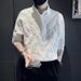 Men's Clothing New Shirt Men's Short Sleeved Polo Shirt Design Shirt Three Dimensional Texture Leaf Seven_viptrois.com