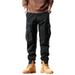 Vintage American Workwear Pants For Men - Relaxed Fit Cargo Jogger Pants With Multi-Pockets, Cotton Blend, Streetwear Casual Style_viptrois.com