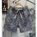 Men's Trendy Five Point Shorts Summer Style High End Creative Jacquard Loose Beach Casual Mid Length Pants_viptrois.com