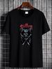 Sullen Men's Hellraiser Short Sleeve T-shirt Tattoo Style Wolf Skull Reaper Tee Stretched Stylish Versatile Graphic Top For Everyday Wear Soft_viptrois.com
