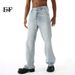 Men's Clothing 2025 New Arrival Light Blue Cleanfit Casual Washed Micro Flared Jeans Loose and Versatile_viptrois.com
