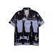 Men's Clothing Heavyweight Hawaiian Fashion Brand European And American Japanese Retro Loose Short Sleeved Shirt Men's Casual Beach Flower Shirt Women_viptrois.com
