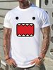 Vintage DOMO Big Print Face T Shirt Size XL Stylish Unisex Top For Everyday Wear Stretched Designer Clothes Fashion Summer Homme Casual Slightly_viptrois.com