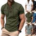 24 Summer Men's Thin V-Neck V-Tie Casual Personality Sports Short Sleeve T-Shirt For Youth_viptrois.com