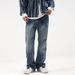 Men's Clothing Nostalgic Micro Flared Jeans Men's Autumn And Winter Retro Drape Washed Pants Loose Casual High Street Straight_viptrois.com