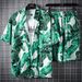 Men's Clothing Vacation Beach Wear Casual Suit Short Sleeved Shirt Shorts Loose And Handsome Floral Shirt_viptrois.com