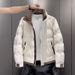 White Duck Down Jacket Men's Winter 2025 New Color Blocked Stand Up Collar Warm And Thick Fashionable Jacket_viptrois.com