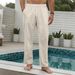 Men's Casual Straight-Fit Drawstring Pants – Lightweight Jacquard Fabric (S-XXXL, Black/Grey/White/Khaki/Azure)_viptrois.com