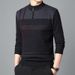 Loom Autumn Winter New Men's Half-Zip Knitted Sweater Fleece Lined Thickened Pullover Base Shirt European American Style Men_viptrois.com