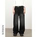 Men's Wide Leg Straight Denim Pants High-Quality Ykk Zipper Casual Trousers Breathable Cotton Blend Washed_viptrois.com