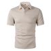 Men's Clothing Polo Shirt Solid Color Jacquard Men's Short Sleeved Casual Tight Lapel Shirt_viptrois.com