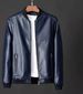 New Men's PU Leather Jacket Slim Fit Fashionable Stand Collar Zipper Casual Outerwear For Autumn (Black, Blue, Yellow) S-8XL_viptrois.com