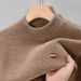 Men's Clothing New Autumn And Winter Plus Velvet Sweater, Half Turtleneck, Thickened One Piece Velvet, Warm Knitted Bottoming Shirt Top_viptrois.com