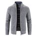 Men's Winter Stand Collar Knit Cardigan – Thick Casual Sweater (Black/Burgundy/Light Gray/Dark Gray/Blue Gray/Espresso/Off-White, M-4XL)_viptrois.com