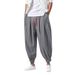 Men's Cotton-Linen Casual Pants – Lightweight, Breathable & Drawstring Waist For Summer & Beach (White/Black/Navy, S-3XL)_viptrois.com