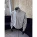 Men's Light Gray Half-Zip Sweatshirt - Heavyweight Casual Pullover With Stand Collar For Spring & Fall_viptrois.com